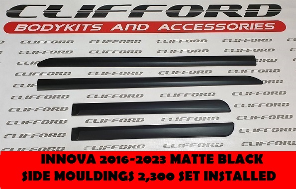 MATTE BLACK SIDE MOULDINGS INNOVA 2016-2020